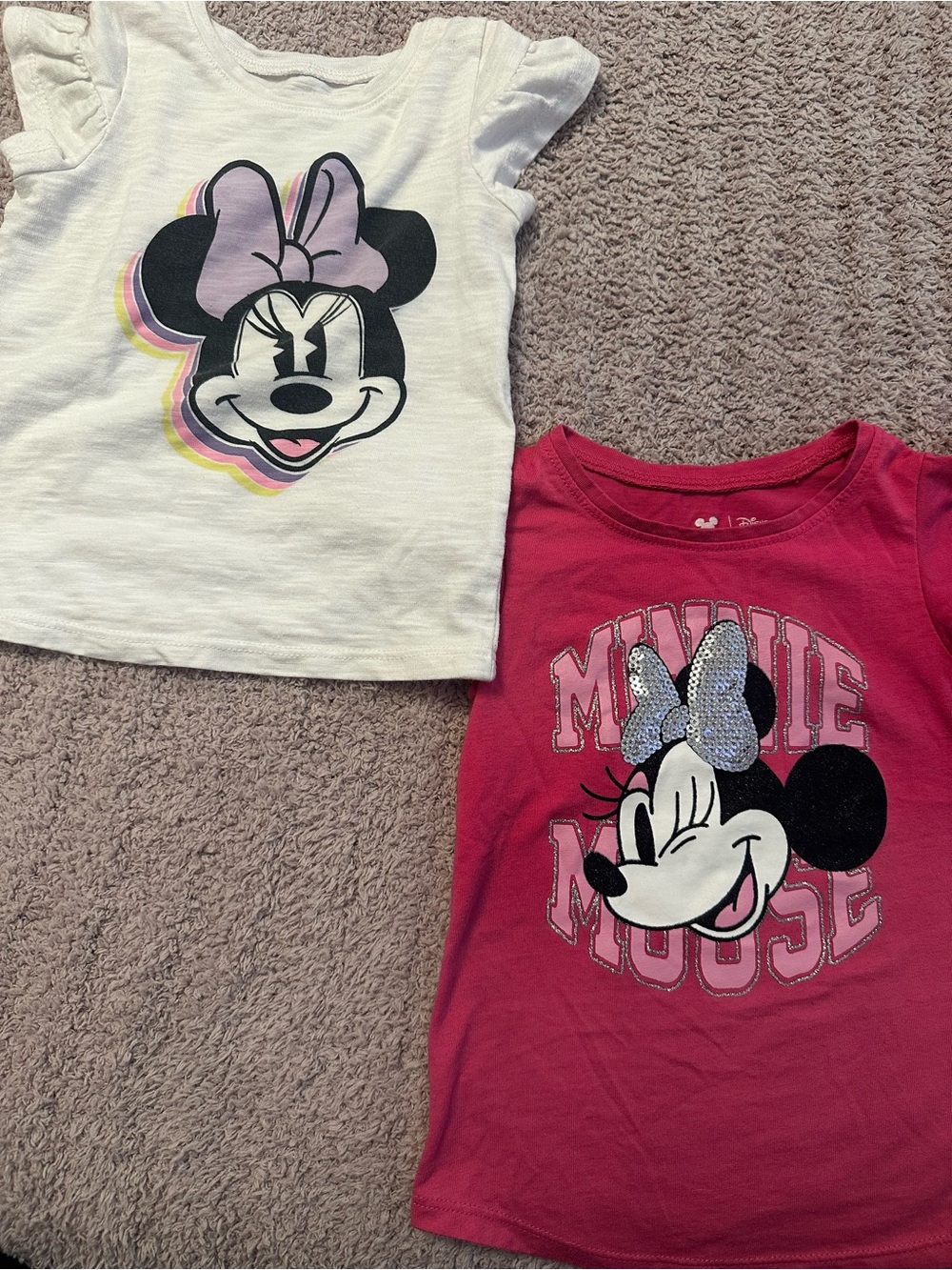 🎀 Disney Minnie Mouse 18M Shirt Bundle 💕 Pink & White ✨ Jumping Beans